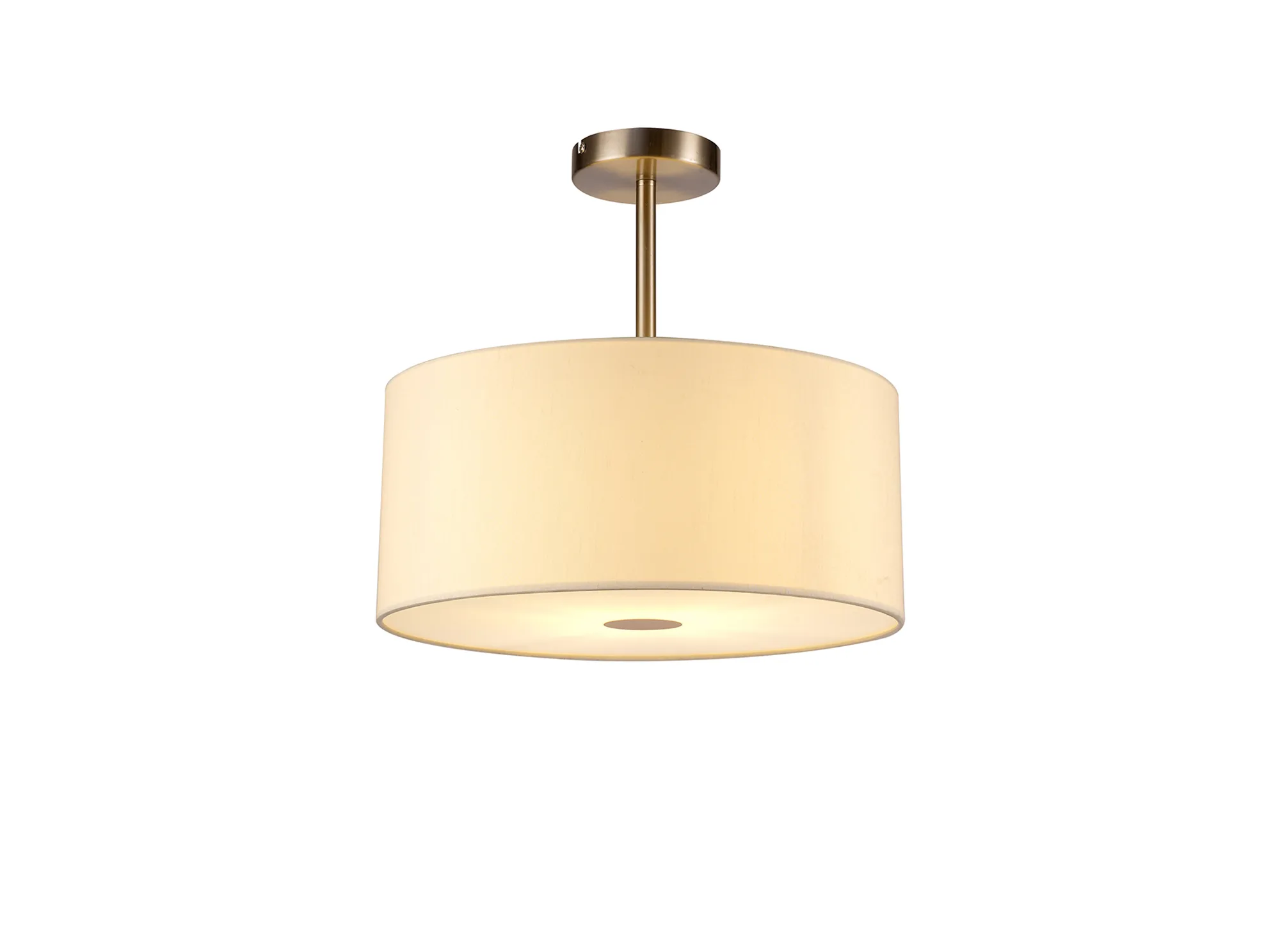 DK0255  Baymont 40cm Semi Flush 1 Light Satin Nickel; Ivory Pearl; Frosted Diffuser